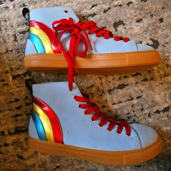 High Top Gucci Denim Sneakers Gucci Tennis 1977 High Top Trainers